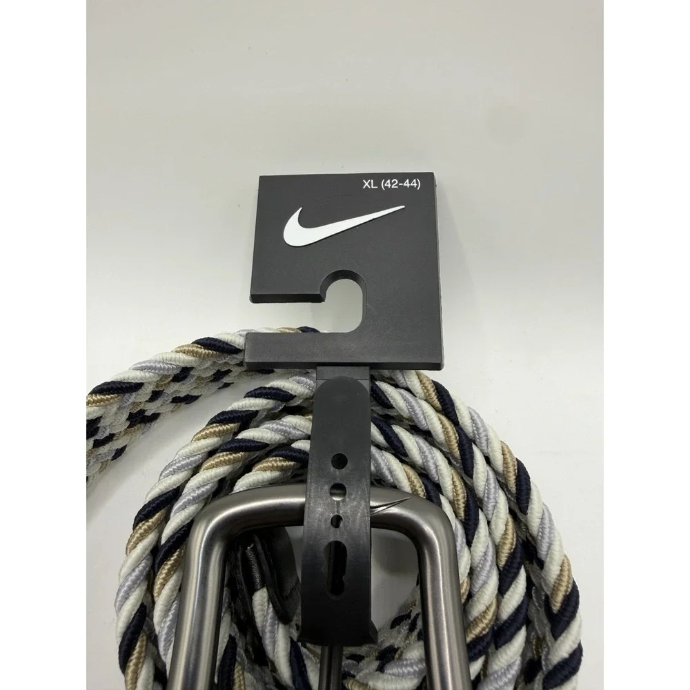The Nike Braided Stretch Belt XL (42-44) Black/White/Gray/Beige Adjustable